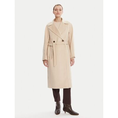Weekend Max Mara Vlnený kabát Resina 2525016031 Béžová Regular Fit Ženy Weekend Max Mara Vlnený kabát Resina 2525016031 Béžová Regular Fit Ženy