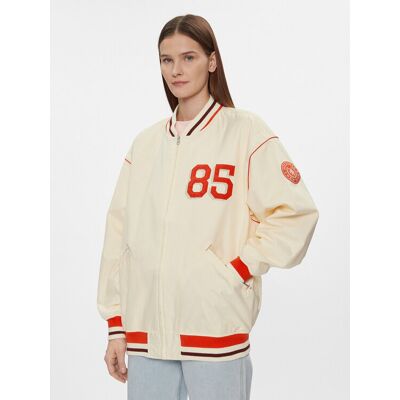 Tommy Hilfiger Bundy bomber Baseball WW0WW40477 Béžová Oversize Ženy Tommy Hilfiger Bundy bomber Baseball WW0WW40477 Béžová Oversize Ženy
