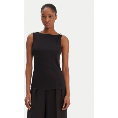 HUGO Top Dastasy 50555782 Čierna Regular Fit Ženy HUGO Top Dastasy 50555782 Čierna Regular Fit Ženy