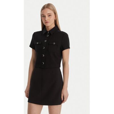 Guess Košeľa W6RH83 KCMU2 Čierna Regular Fit Ženy Guess Košeľa W6RH83 KCMU2 Čierna Regular Fit Ženy