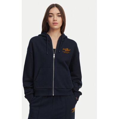 Tommy Hilfiger Mikina Terry WW0WW47845 Tmavomodrá Relaxed Fit Ženy Tommy Hilfiger Mikina Terry WW0WW47845 Tmavomodrá Relaxed Fit Ženy
