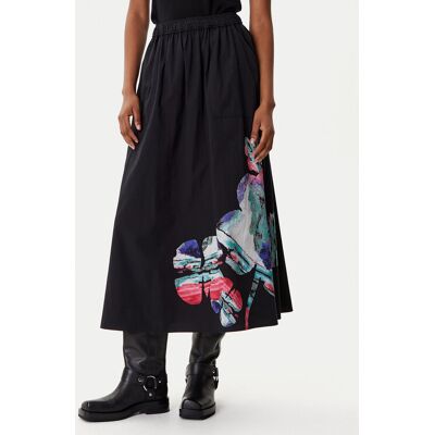 Desigual Trapézová sukňa Ella Lacroix 25WWFW05 Čierna Regular Fit Ženy Desigual Trapézová sukňa Ella Lacroix 25WWFW05 Čierna Regular Fit Ženy