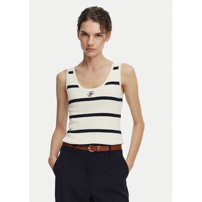 Tommy Hilfiger Top WW0WW48480 Krémová Slim Fit Ženy Tommy Hilfiger Top WW0WW48480 Krémová Slim Fit Ženy