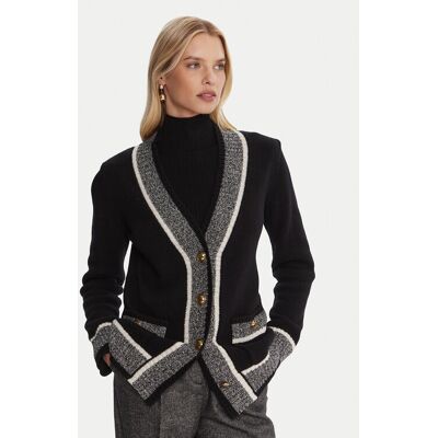 Luisa Spagnoli Kardigán Ceneriera 100206 Čierna Regular Fit Ženy Luisa Spagnoli Kardigán Ceneriera 100206 Čierna Regular Fit Ženy