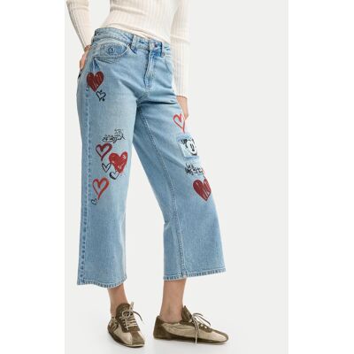 Desigual Džínsy Herry 26SWDD16 Modrá Straight Fit Ženy Desigual Džínsy Herry 26SWDD16 Modrá Straight Fit Ženy