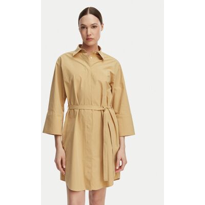 Gant Košeľové šaty 4503527 Béžová Regular Fit Ženy Gant Košeľové šaty 4503527 Béžová Regular Fit Ženy