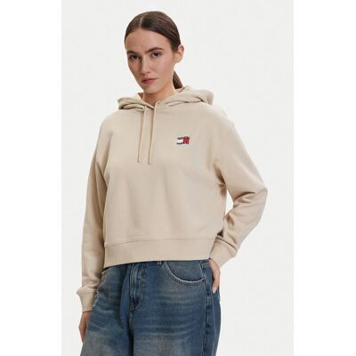 Tommy Jeans Mikina DW0DW22357 Svetlo béžová Regular Fit Ženy Tommy Jeans Mikina DW0DW22357 Svetlo béžová Regular Fit Ženy