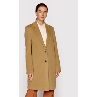Calvin Klein Vlnený kabát Crombie K20K204155 Hnedá Regular Fit Ženy Calvin Klein Vlnený kabát Crombie K20K204155 Hnedá Regular Fit Ženy