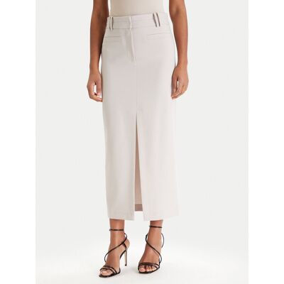 Patrizia Pepe Midi sukňa 8G0515/A498-S748 Sivá Regular Fit Ženy Patrizia Pepe Midi sukňa 8G0515/A498-S748 Sivá Regular Fit Ženy