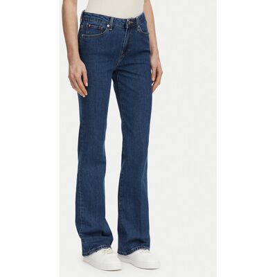 Tommy Hilfiger Džínsy Rian Rw WW0WW49956 Tmavomodrá Bootcut Fit Ženy Tommy Hilfiger Džínsy Rian Rw WW0WW49956 Tmavomodrá Bootcut Fit Ženy