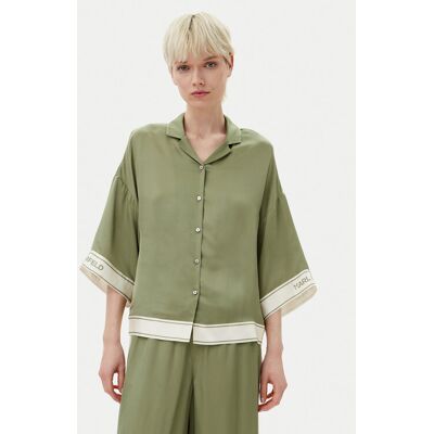 KARL LAGERFELD Košeľa A2W11037 Zelená Relaxed Fit Ženy KARL LAGERFELD Košeľa A2W11037 Zelená Relaxed Fit Ženy