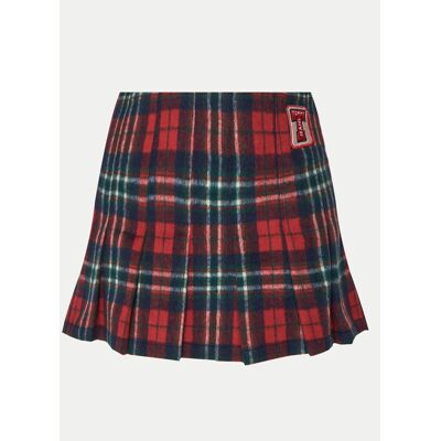 Tommy Jeans Mini sukňa DW0DW21249 Červená Regular Fit Ženy Tommy Jeans Mini sukňa DW0DW21249 Červená Regular Fit Ženy