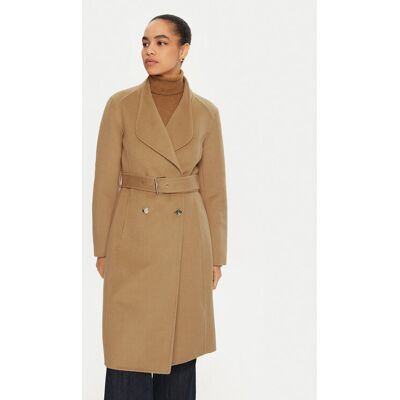 Liu Jo Vlnený kabát WF4060 T4627 Hnedá Regular Fit Ženy Liu Jo Vlnený kabát WF4060 T4627 Hnedá Regular Fit Ženy