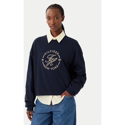 Tommy Hilfiger Mikina WW0WW50969 Tmavomodrá Relaxed Fit Ženy Tommy Hilfiger Mikina WW0WW50969 Tmavomodrá Relaxed Fit Ženy
