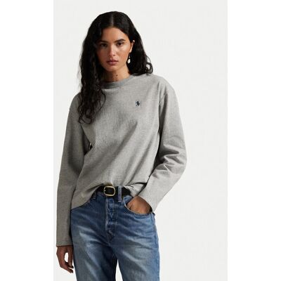 Polo Ralph Lauren Blúzka 211967105003 Sivá Straight Fit Ženy Polo Ralph Lauren Blúzka 211967105003 Sivá Straight Fit Ženy