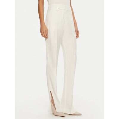 JACQUEMUS Bavlnené nohavice 24E241PA038 Biela Regular Fit Ženy JACQUEMUS Bavlnené nohavice 24E241PA038 Biela Regular Fit Ženy
