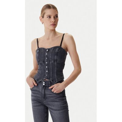 Guess Top W6RH80 D6921 Sivá Slim Fit Ženy Guess Top W6RH80 D6921 Sivá Slim Fit Ženy