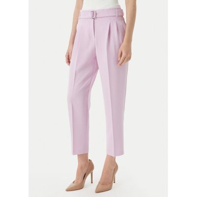 BOSS Bavlnené nohavice Tapiah 50490037 Fialová Regular Fit Ženy BOSS Bavlnené nohavice Tapiah 50490037 Fialová Regular Fit Ženy