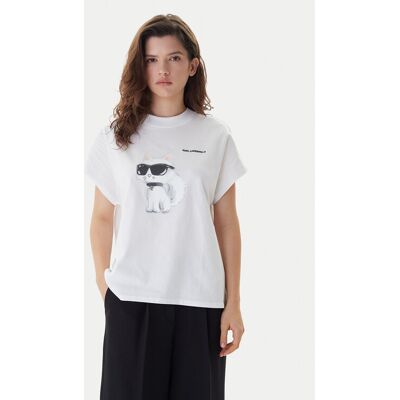 KARL LAGERFELD Tričko A2W17115 Biela Loose Fit Ženy KARL LAGERFELD Tričko A2W17115 Biela Loose Fit Ženy