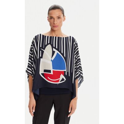 Joseph Ribkoff Blúzka 251180 Tmavomodrá Relaxed Fit Ženy Joseph Ribkoff Blúzka 251180 Tmavomodrá Relaxed Fit Ženy