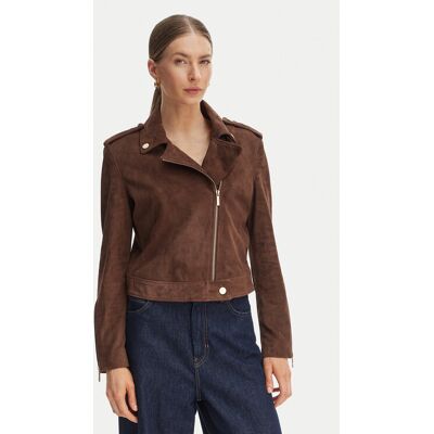 Armani Exchange Kožená bunda XW001924 AF21549 U6136 Hnedá Regular Fit Ženy Armani Exchange Kožená bunda XW001924 AF21549 U6136 Hnedá Regular Fit Ženy