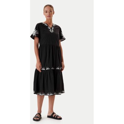 Tatuum Letné šaty Ayo T2509.202 Čierna Relaxed Fit Ženy Tatuum Letné šaty Ayo T2509.202 Čierna Relaxed Fit Ženy