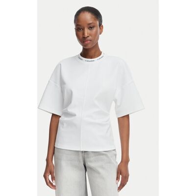 Calvin Klein Jeans Tričko LV047G235G Biela Regular Fit Ženy Calvin Klein Jeans Tričko LV047G235G Biela Regular Fit Ženy