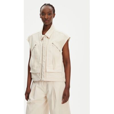PINKO Vesta Gerard Gilet 105237 A2M8 Écru Regular Fit Ženy PINKO Vesta Gerard Gilet 105237 A2M8 Écru Regular Fit Ženy