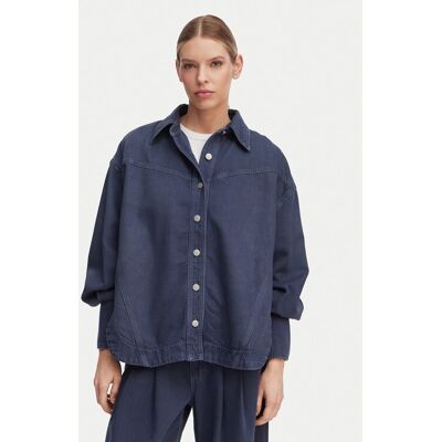 BOSS džínsová košeľa 50552520 Sivá Oversize Ženy BOSS džínsová košeľa 50552520 Sivá Oversize Ženy