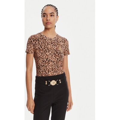 Just Cavalli Tričko 79PAHE07 CJ112 Hnedá Slim Fit Ženy Just Cavalli Tričko 79PAHE07 CJ112 Hnedá Slim Fit Ženy
