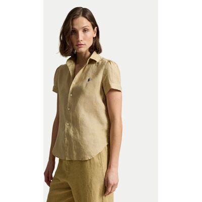 Polo Ralph Lauren Košeľa 211973366507 Béžová Regular Fit Ženy Polo Ralph Lauren Košeľa 211973366507 Béžová Regular Fit Ženy