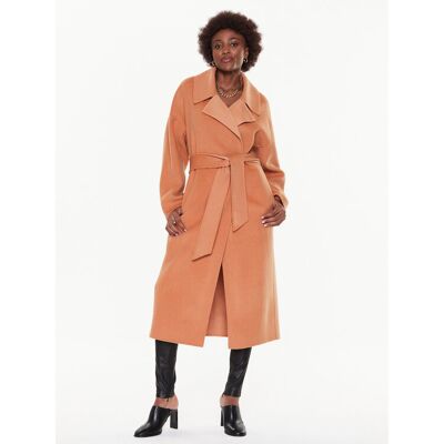 Calvin Klein Vlnený kabát K20K205006 Oranžová Oversize Ženy Calvin Klein Vlnený kabát K20K205006 Oranžová Oversize Ženy