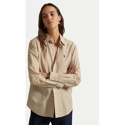 Polo Ralph Lauren Košeľa 211971514501 Béžová Classic Fit Ženy Polo Ralph Lauren Košeľa 211971514501 Béžová Classic Fit Ženy