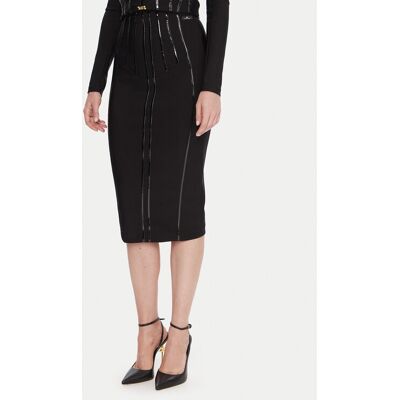 Elisabetta Franchi Puzdrová sukňa GO-124-57E2-V460 Čierna Slim Fit Ženy Elisabetta Franchi Puzdrová sukňa GO-124-57E2-V460 Čierna Slim Fit Ženy