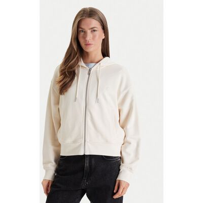 Calvin Klein Jeans Mikina Monogram LV047F208G Béžová Relaxed Fit Ženy Calvin Klein Jeans Mikina Monogram LV047F208G Béžová Relaxed Fit Ženy