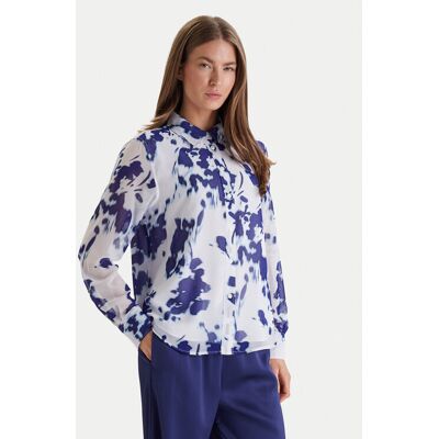 Calvin Klein Košeľa LV044F123G Modrá Relaxed Fit Ženy Calvin Klein Košeľa LV044F123G Modrá Relaxed Fit Ženy