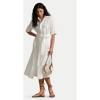 Polo Ralph Lauren Košeľové šaty 211965844001 Biela Relaxed Fit Ženy Polo Ralph Lauren Košeľové šaty 211965844001 Biela Relaxed Fit Ženy