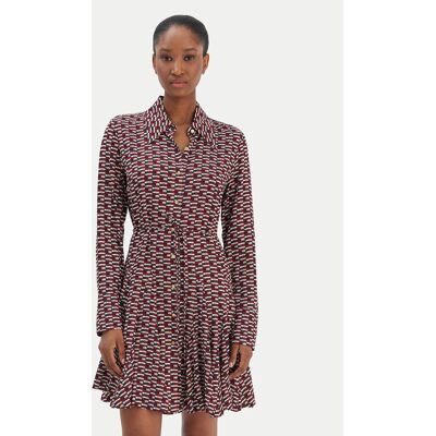 Tommy Hilfiger Košeľové šaty WW0WW48629 Bordová Regular Fit Ženy Tommy Hilfiger Košeľové šaty WW0WW48629 Bordová Regular Fit Ženy