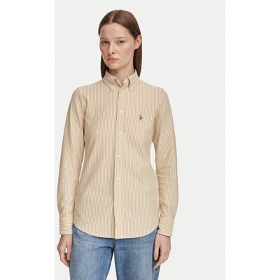 Polo Ralph Lauren Košeľa 211910131504 Béžová Regular Fit Ženy Polo Ralph Lauren Košeľa 211910131504 Béžová Regular Fit Ženy