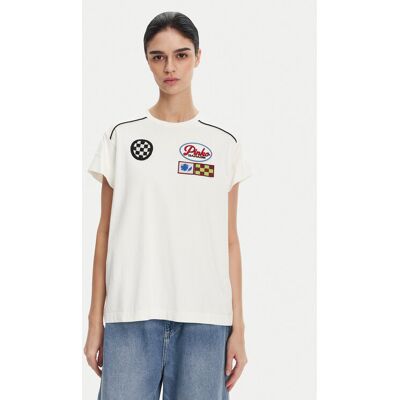 PINKO Tričko 105270 A2ME Biela Regular Fit Ženy PINKO Tričko 105270 A2ME Biela Regular Fit Ženy