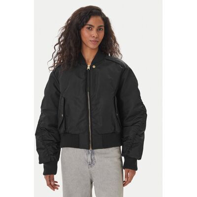 HUGO Bundy bomber Ferida-2 50550687 Čierna Relaxed Fit Ženy HUGO Bundy bomber Ferida-2 50550687 Čierna Relaxed Fit Ženy
