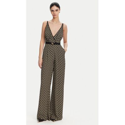 Elisabetta Franchi Overal TU-035-51E2 Čierna Regular Fit Ženy Elisabetta Franchi Overal TU-035-51E2 Čierna Regular Fit Ženy