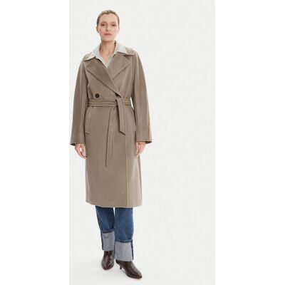 Weekend Max Mara Vlnený kabát Resina 2525016031 Hnedá Regular Fit Ženy Weekend Max Mara Vlnený kabát Resina 2525016031 Hnedá Regular Fit Ženy