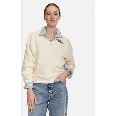 Tommy Hilfiger Mikina WW0WW51878 Béžová Regular Fit Ženy Tommy Hilfiger Mikina WW0WW51878 Béžová Regular Fit Ženy