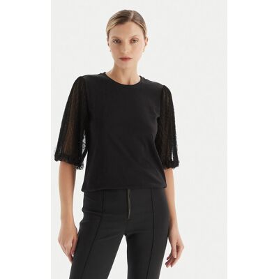 TWINSET Blúzka 252TT2310 Čierna Regular Fit Ženy TWINSET Blúzka 252TT2310 Čierna Regular Fit Ženy