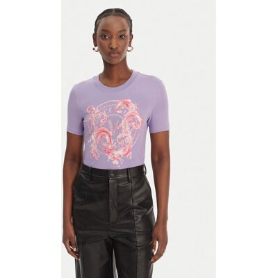 Versace Jeans Couture Tričko 80HAHE01 CJ02E Fialová Slim Fit Ženy Versace Jeans Couture Tričko 80HAHE01 CJ02E Fialová Slim Fit Ženy