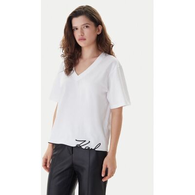 KARL LAGERFELD Tričko B1W17031 Biela Relaxed Fit Ženy KARL LAGERFELD Tričko B1W17031 Biela Relaxed Fit Ženy
