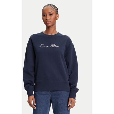 Tommy Hilfiger Mikina Script WW0WW47159 Tmavomodrá Regular Fit Ženy Tommy Hilfiger Mikina Script WW0WW47159 Tmavomodrá Regular Fit Ženy