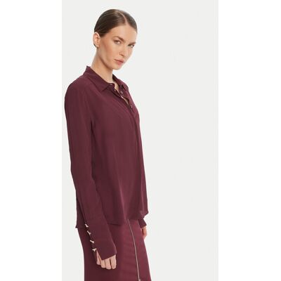 Patrizia Pepe Košeľa 8C0761 A8I1 Bordová Regular Fit Ženy Patrizia Pepe Košeľa 8C0761 A8I1 Bordová Regular Fit Ženy