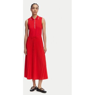 Tommy Hilfiger Každodenné šaty 1985 Pleated WW0WW49621 Červená Regular Fit Ženy Tommy Hilfiger Každodenné šaty 1985 Pleated WW0WW49621 Červená Regular Fit Ženy